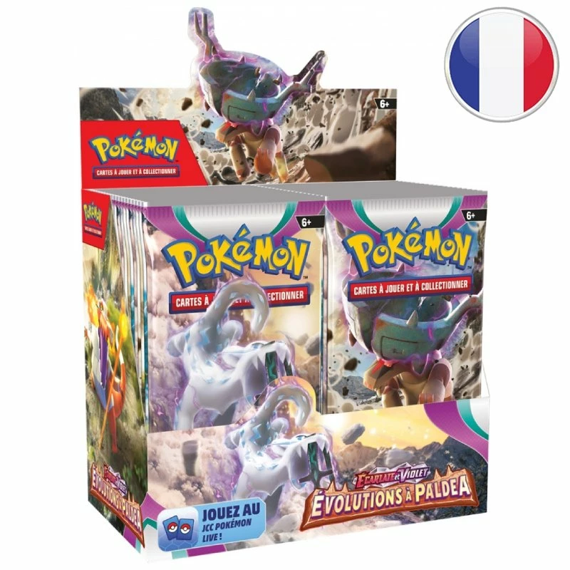 Boite De 36 Boosters Écarlate Et Violet : Évolutions à Paldea - Pokémon FR 1 Boite De 36 Boosters Écarlate Et Violet : Évolutions à Paldea - Pokémon FR