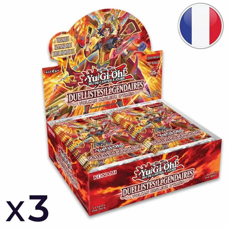 Konami Lot De 3 Boites De 36 Boosters Duellistes Légendaires : Volcan Brûleur D'Âmes - Yu-Gi-Oh! FR 1 Konami Lot De 3 Boites De 36 Boosters Duellistes Légendaires : Volcan Brûleur D'Âmes - Yu-Gi-Oh! FR