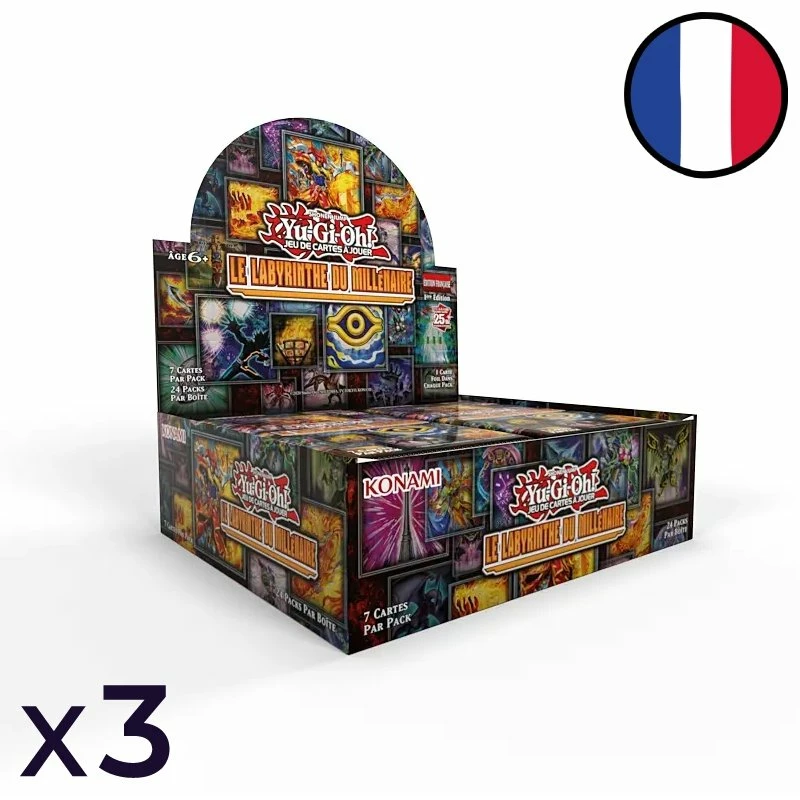 Konami Lot De 3 Boites De 24 BoostersLe Labyrinthe Du Millénaire - Yu-Gi-Oh! FR 1 Konami Lot De 3 Boites De 24 BoostersLe Labyrinthe Du Millénaire - Yu-Gi-Oh! FR