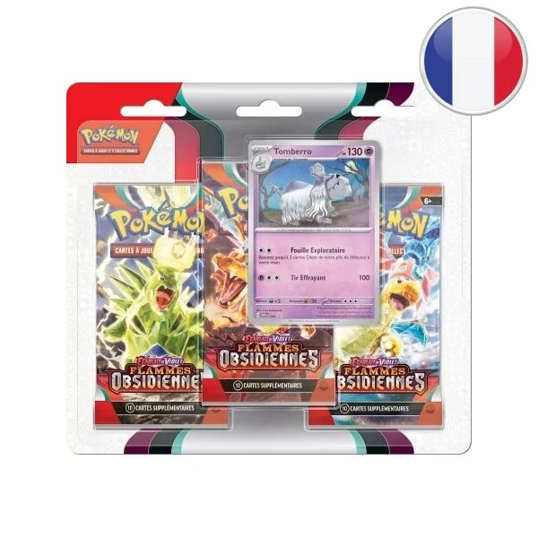 Tripack Tomberro Écarlate Et Violet : Flammes Obsidiennes - Pokémon FR 1 Tripack Tomberro Écarlate Et Violet : Flammes Obsidiennes - Pokémon FR